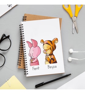 Winnie The Pooh Arkadaş Tasarımlı Defter Kişiye Özel