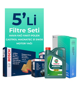 BOSCH Fiat Doblo 1.3 Dizel Filtre Bakım Seti Castrol Motor Yağlı EURO 4 (2010-2016) 5 Li