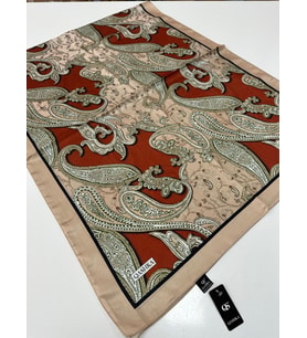 QASHKA Saten İpek Şal Etro Desen LBT0113