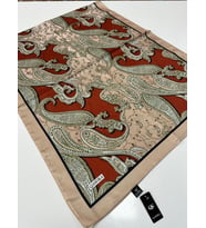 QASHKA Saten İpek Şal Etro Desen LBT0113