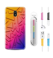 Xiaomi Redmi 8A 8 Pro 9C 9T 10C 11T Pro Kılıf Kablo Koruma Spiral Silikon Üçgenler 1635