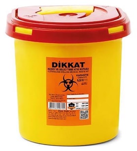 5 Adet Kesici ve Delici Tıbbi Enfekte Atık Kutusu 1.3 Lt.