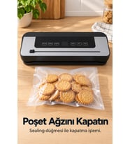 Poşet Yapıştırma ve Vakumlama Makinesi Açılır Kapaklı