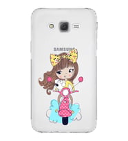 Samsung Galaxy J7 Uyumlu Kamera Korumalı Kapak Vespagirl Tasarımlı  Şeffaf  Kılıf