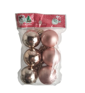Yılbaşı Top Süs Rosegold - Pembe 4cm 6lı Mat-Parlak