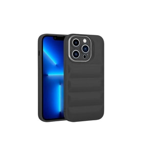Apple iPhone 12 Pro Uyumlu Kılıf Kamera Korumalı Parlak Airbag'li Zore Galya Kapak (Siyah)