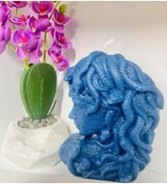 Medusa Yılan Kadın Dekoratif Kokulu Mum / Decorative Scented Medusa Candle (Saks)