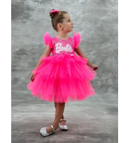 Parlak Pembe Barbie Elbisesi