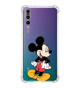 Huawei P20 Pro  Köşe Korumalı Antişok Kapak Mickey Mouse Tasarımlı Şeffaf  Kılıf