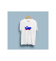 Oversize Slovenia / Slovenya Tasarım unisex T-shirt (Beyaz)
