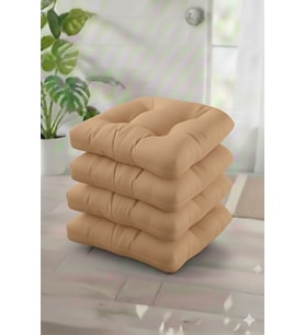 SANDALYE MİNDERİ 45X45 CM OVAL KÖŞELİ BAĞCIKLI 4 ADET