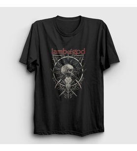 Presmono Unisex Siyah Skull Lamb Of God T-Shirt 94681tt