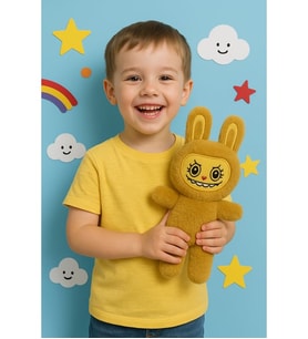 Labubu Peluş Bebek Dekoratif Oyuncak, Uyku Arkadaşı Labubu Oyuncak (Kahverengi)