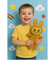 Labubu Peluş Bebek Dekoratif Oyuncak, Uyku Arkadaşı Labubu Oyuncak (Kahverengi)