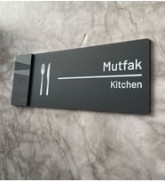 Klasik Seri Mat Antrasit Mutfak Yönlendirme Levhası