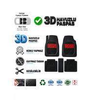 Mercedes ML166 Serisi 2012 Uyumlu 3 Cm Havuzlu 5 Parça Set 3D Paspas Takımı Siyah - Kırmızı