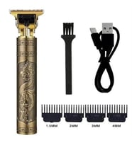 BUFFER® Vintage Görünümlü Güçlü 4 Farklı Başlıklı USB ŞarjlI Manuel Tıraş Makinası