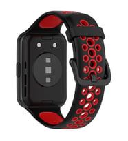 Huawei Watch Fit 2 Kordon Nike Spor Kordon (Siyah-Kırmızı)