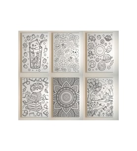 6 Adet 25 x 35 cm UV Baskılı Tuval Boyama Seti BOYASIZ FIRÇASIZ SET-1