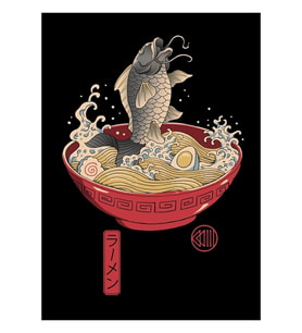 Balık Ramen Tablo Ahşap Poster Dekoratif