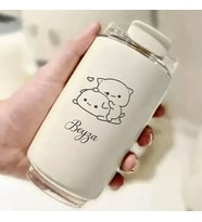 Kişiye Özel Retro Stil 240ml Vakumlu Isı Bubu Dudu Baskılı Korumalı Termos Kupa (Beyaz)