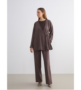 LCW Modest Kahverengi Beli Lastikli Modal Karışımlı Kadın Pantolon
