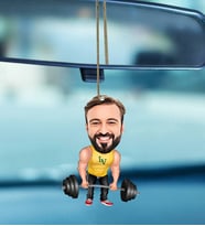 Kişiye Özel Halter Fitness Tasarımlı Karikatür Araba Dikiz Ayna Süsü 57