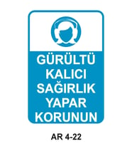 GÜRÜLTÜ KALICI SAĞIRLIK YAPAR KORUNUN KADIN FİGÜRLÜ İŞ GÜVENLİĞİ UYARI LEVHASI 1 ADET PVC 21 X 29CM