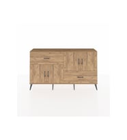 Arges Konsol 3 Raflı 2 Çekmeceli 4 Kapaklı 176x30x99 Çam-Çam