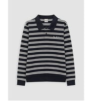 LCW Kids Lacivert Polo Çizgili Erkek Çocuk Sweatshirt