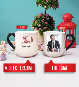 Okul Müdürü Kupa Bardak Oval Sihirli Fotoğraflı