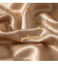 Kişiye Özel Girl Mom (Kız Annesi) Kolye 925K Gümüş (Gold) Anneler Günü Hediye