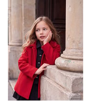 LCW Kids Kırmızı Kürklü Bebe Yakalı Kız Çocuk Mont