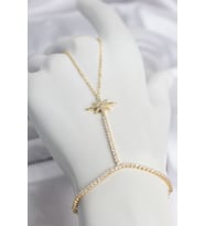 Pirinç Gold Renk Zirkon Taşlı Kutup Yıldızı Model Şahmeran
