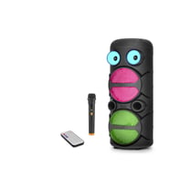 Bluetooth Hoparlör Fm Radyo 2X8 Inç Usb Tf Aux Rgb Mikrofonlu Kumandalı - Siyah JBR8809