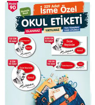 Okul Etiketi Kalem Defter Etiketi Özel İsim Yazılabilen Etiket Seti - İsim Etiketi-T535-OE90