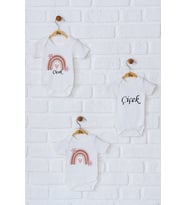 Pia Baby Premium %100 Pamuk İsme Özel Organik Baskılı Üçlü Set Çıtçıtlı Bebek Body Zıbın Modelleri 5036-18 (Ekru)