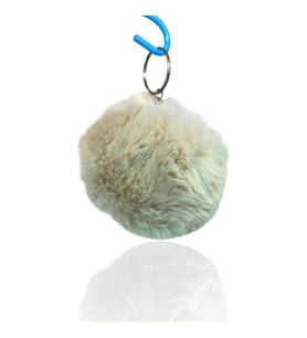 Peluş Ponpon Anahtarlık İpek Grisi