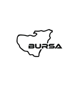 Bursa İl Haritası Oto Cam Sticker 14*8 Cm