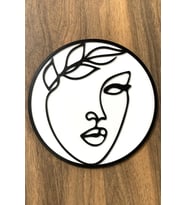 Minimalist Kadın Silueti Ahşap Tablo (Beyaz)