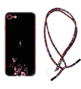 Apple iPhone 5 6 7 8 Plus Se XR Kılıf Boyun Asklı Rasta Silikon Love 1629