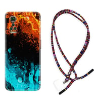 General Mobile GM 21 Pro GM 22 Pro Plus Kılıf Boyun Asklı Rasta Silikon Orange Blue Color 1665
