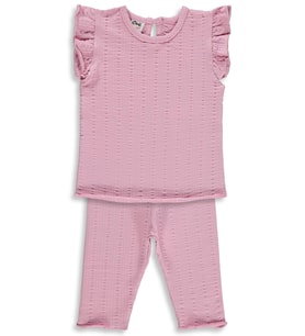 Civil Baby Çizgi Raporlu Papatya Düğmeli 6-18 Ay Takım - Pembe