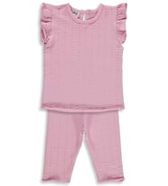 Civil Baby Çizgi Raporlu Papatya Düğmeli 6-18 Ay Takım - Pembe