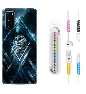 Samsung A02S A03S A10 A12 A13 A21S A22 Kılıf Kablo Koruma Spiral Silikon Old Owl 1649