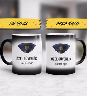 Özel Güvenlik Tasarımlı Kişiye Özel Güvenlik Sihirli Kupa Bardak