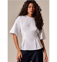 Kadın Oversize Basic Tişört Pile Detaylı Rahat Kesim Günlük Şık Kombin