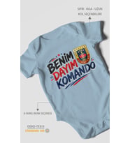 Benim Dayım Komando! Kısa Kollu Bebek Body %100 Pamuk