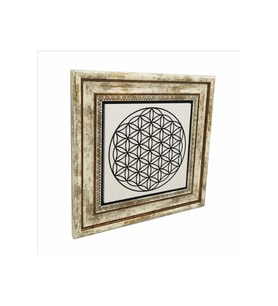 Yaşam Çiçeği Deseni Baskılı Taş Tablo 25X25