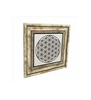 Yaşam Çiçeği Deseni Baskılı Taş Tablo 25X25